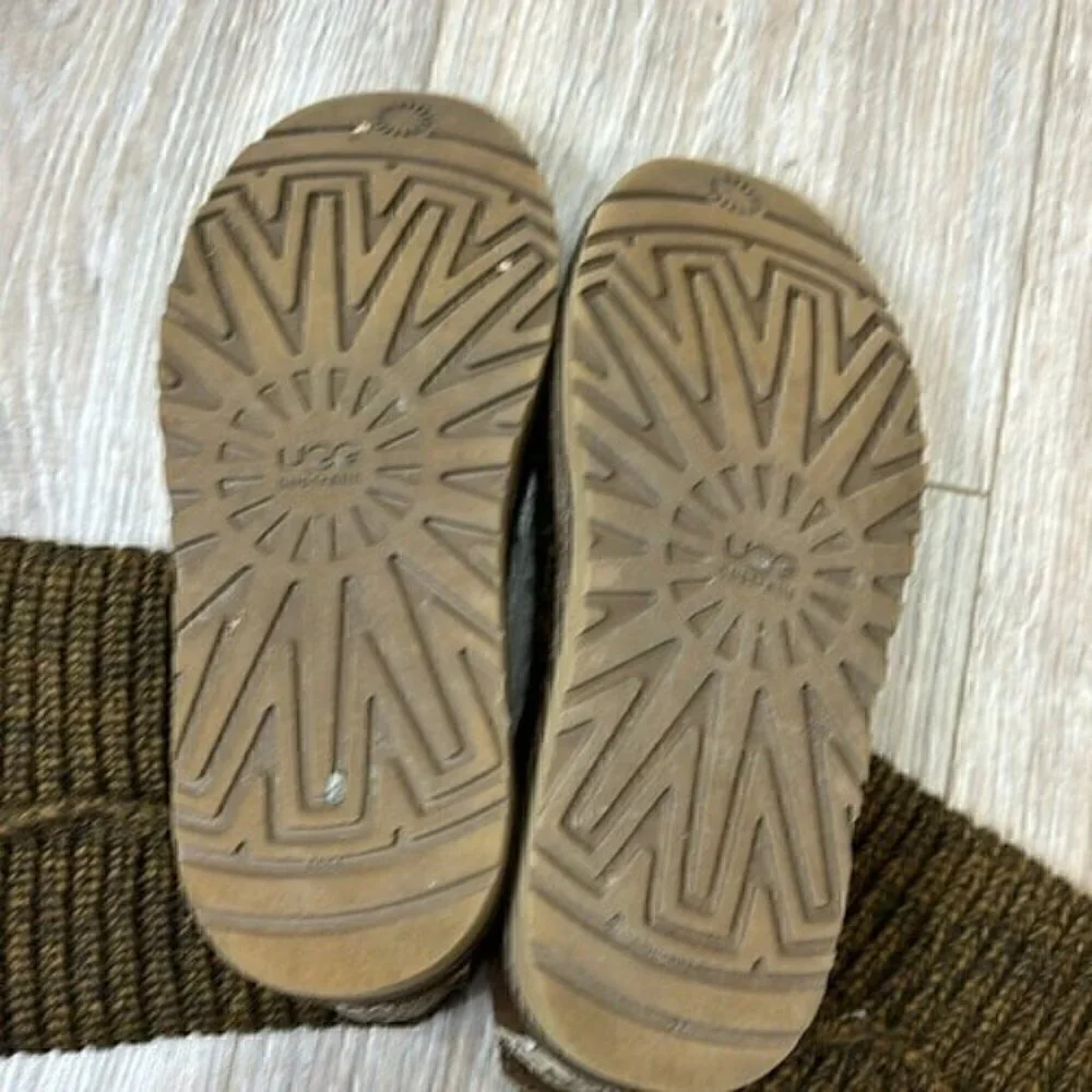 Ugg Brown classic cardy button sweater boots size 6